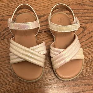 Cat & Jack pearl shimmer rainbow iridescent sandals